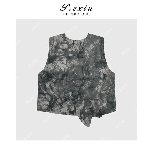 04-2潘依绣丁丁宠粉【烟雾水墨】进口白鸭绒国风晕染羽绒马甲HY002 商品图2