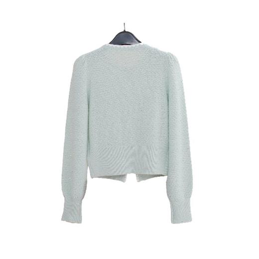 MAXRIENY精致优雅感针织外套女2024秋冬新款豆绿色针织外套开衫(货号:MF85SW504) 商品图1