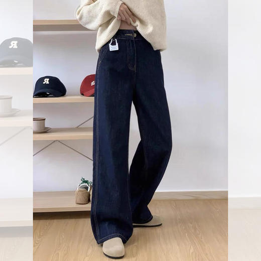 <曾小咸推荐> 深蓝色直筒牛仔裤  商品图0