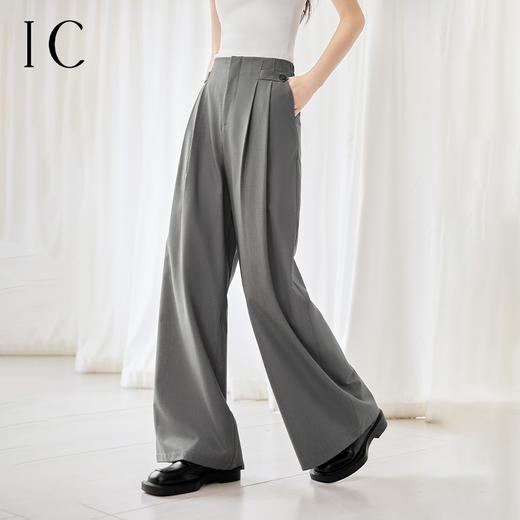 IC 设计感直筒阔腿西装裤女新款通勤休闲百搭高级宽松裤子 商品图0