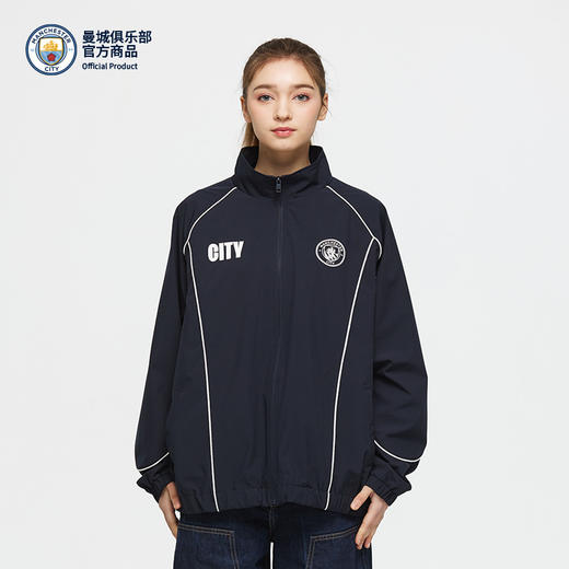 【官方正版】曼城俱乐部 | 深蓝立领外套足球迷简约运动夹克 商品图1