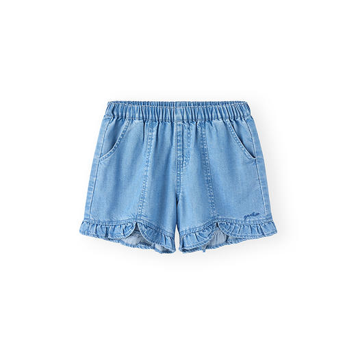 英氏儿童裤子夏季女宝休闲牛仔裤透气宽松短裤2025新款女童裤子 商品图4