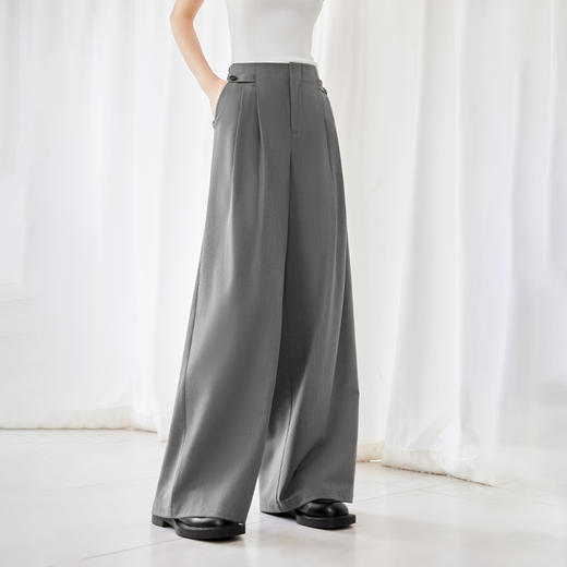 IC 设计感直筒阔腿西装裤女新款通勤休闲百搭高级宽松裤子 商品图2