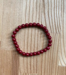 JS（小白）朱砂单圈手链（素圈）