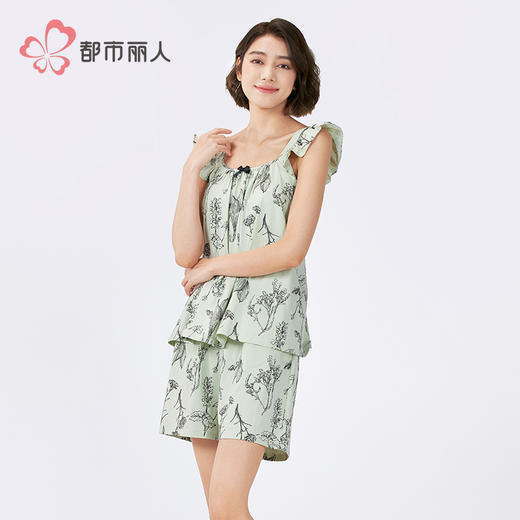 都市丽人女士棉质背心套装薄40支TC拉架亲情蜜语袖类LHH2G7 商品图2