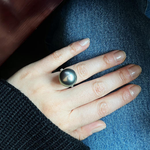 CLASSIC系列 18K镶钻石和大溪地珍珠 戒指 商品图2