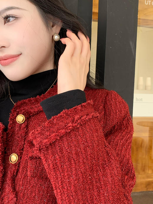 【百图lulu定制】【星光香风外套】星光香风  羊毛混纺呢料 闪光丝 毛呢外套 商品图5