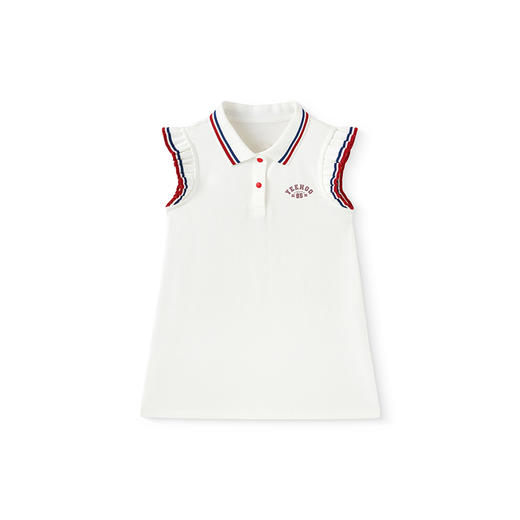 英氏儿童裙子夏季活力女童POLO连衣裙透气女孩裙子新款背心裙 商品图4