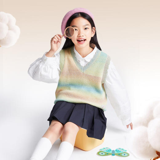 女童毛背心春季新款安奈儿童装EG512008 商品图3