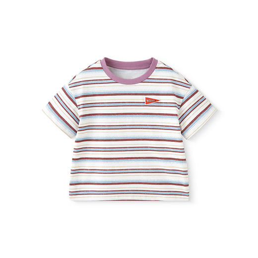 【户外探索系列】英氏儿童T恤上衣夏季短袖透气男童休闲条纹圆领T恤百搭2025新款 商品图4