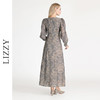 LIZZY早秋古典雅致宫廷风V领印花长款气质连衣裙 商品缩略图3