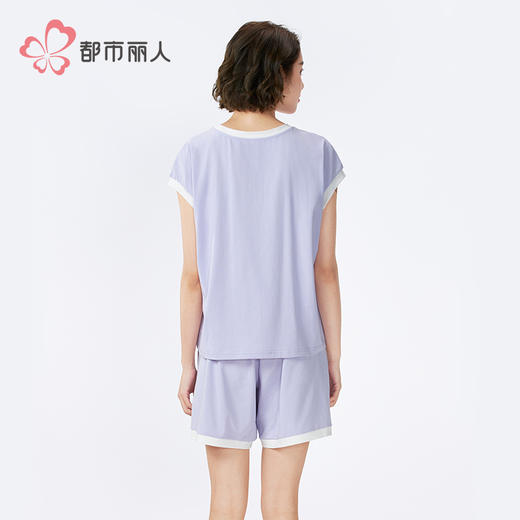 都市丽人女士无尘棉短袖套装薄凉感无尘棉生活家居短袖类LHH2F8 商品图3
