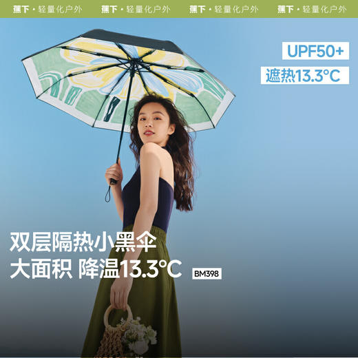 【春上新】【新品】6楼蕉下三折倍护黑胶防晒伞BM39825吊牌价249 商品图0