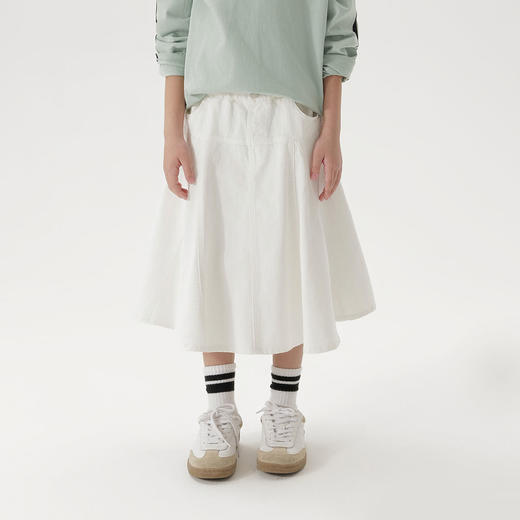 马克珍妮女童甜酷牛仔半身裙儿童百搭荷叶裙2025年春装新款250135 商品图1