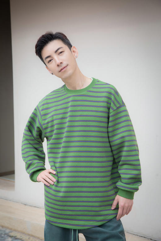 W512564290条纹圆领卫衣 商品图2