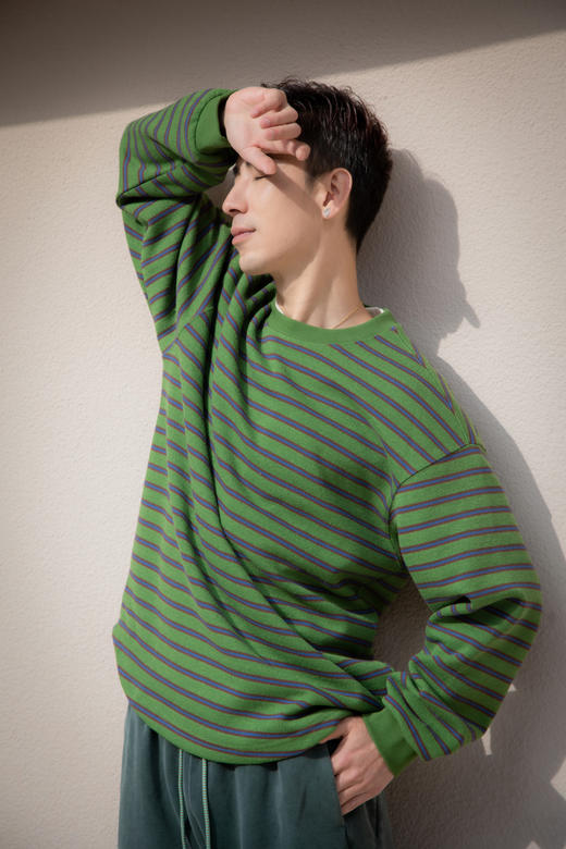 W512564290条纹圆领卫衣 商品图3