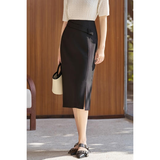 剩M/L 米思阳2026春季新款气质通勤OL半身裙不对称腰带遮肉显瘦裙子5027 商品图1