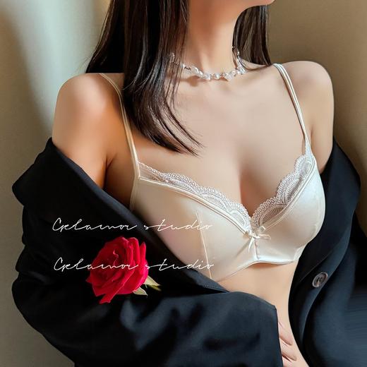 法式纯欲内衣女蕾丝夏季薄款聚拢小胸不空杯防下垂收副乳文胸套装2025新款爆款小红书同款 商品图3
