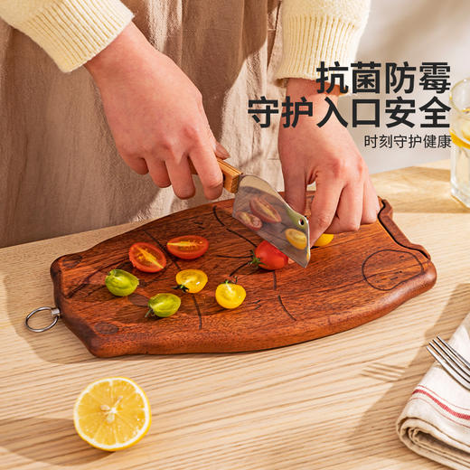 摩登主妇mototo熊猫乌檀木菜板防霉抗菌家用实木切菜水果砧板案板 商品图1