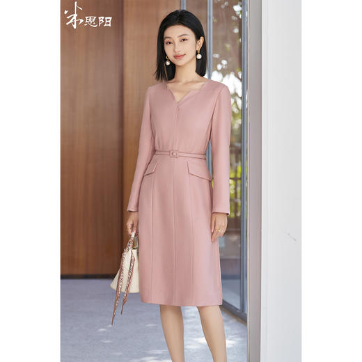 剩S/M/L/XL 米思阳2026春季新款时尚通勤粉色连衣裙改良式西装正装裙子女5365 商品图0