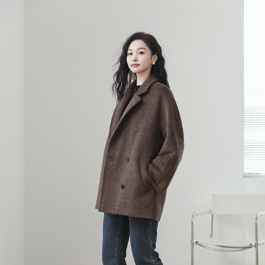 火桐hooton 新年战袍 小骆马绒双面羊绒双排扣大衣3467 商品图1