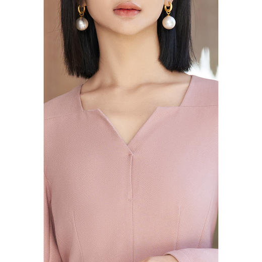 剩S/M/L/XL 米思阳2026春季新款时尚通勤粉色连衣裙改良式西装正装裙子女5365 商品图4