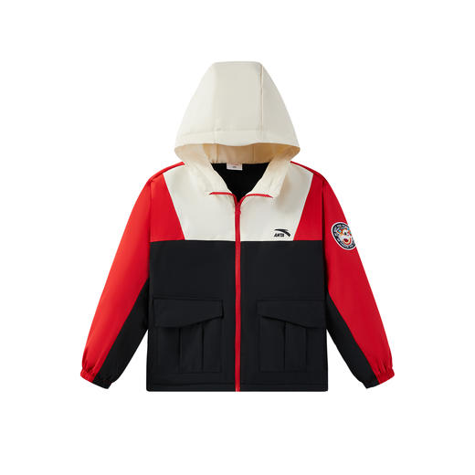 安踏儿童25春季新款男大童新年宽松防水摇粒绒运动上衣352518606 商品图0