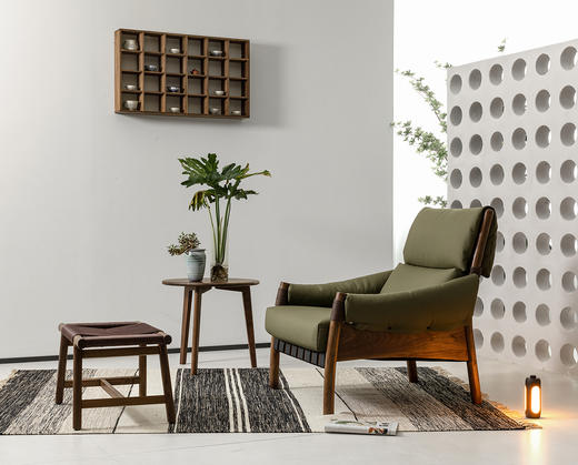 【中古风-休闲沙发YH-25】专利款/中古/真皮/北美黑胡桃/休闲椅/休闲沙发 商品图0