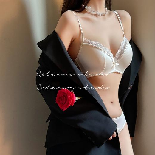 法式纯欲内衣女蕾丝夏季薄款聚拢小胸不空杯防下垂收副乳文胸套装2025新款爆款小红书同款 商品图1