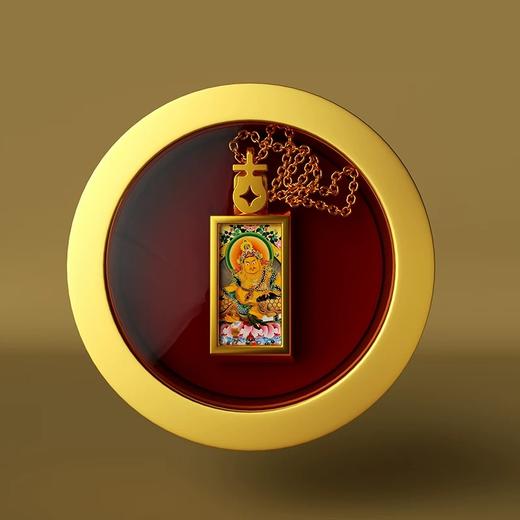 热卖中！！布达拉宫·小唐卡黄财神吊坠项链(含999足金10mg) 商品图2