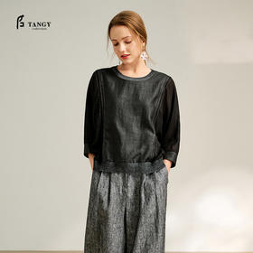 TANGY Collection/2025天意精品春季新品中国风女士莨绸T恤