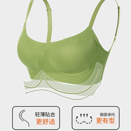 薄款内衣女舒适小方领无痕无钢圈性感美背收副乳防下垂运动文胸罩2025新款小红书爆款 商品图2