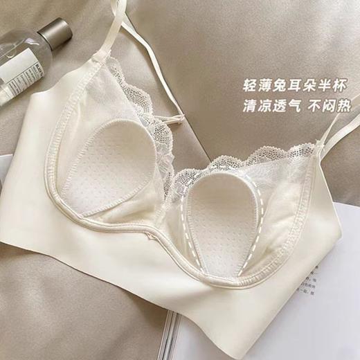 法式性感蕾丝兔耳朵内衣女无痕无钢圈美背抹胸大胸显小文胸罩 商品图1
