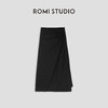 ROMI STUDIO“内外兼备”精纺羊毛不对称倒褶围裹式侧开叉半裙Q3848 商品缩略图1