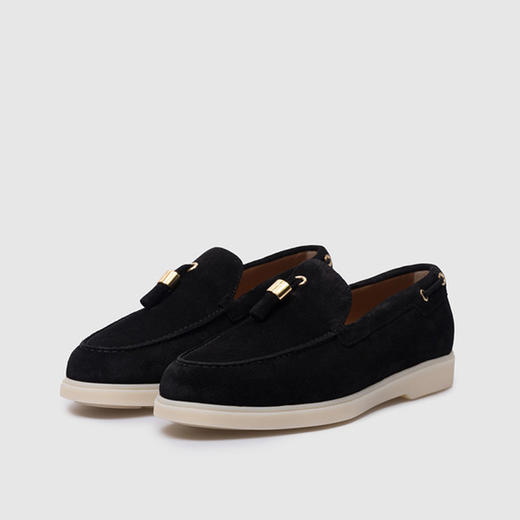 Giuseppe Zanotti 女士绒面皮革乐福鞋 黑色 E460020006 商品图2