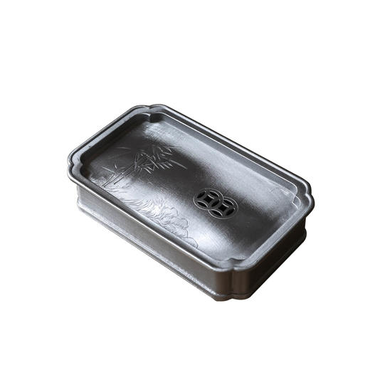 茶香记 古锡金镶玉竹壶承纯锡制作实用干泡台线条流畅茶道零配 商品图4