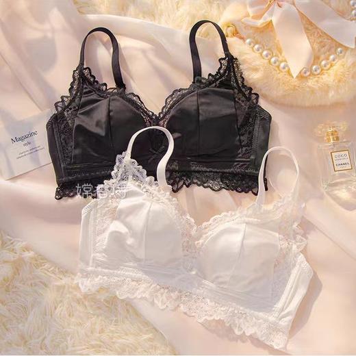 法式纯欲内衣兔耳大胸显小胸聚拢超薄缎面无痕收副乳防下垂文胸罩2025新款爆款小红书女神同款 商品图4