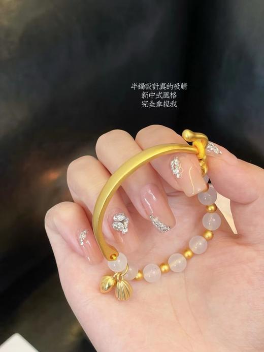 D011823莲花莲蓬寓意两世安好一眼就会爱上的气质半镯 商品图5