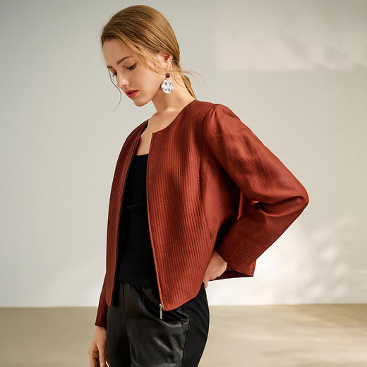 TANGY Collection/2025天意精品春季新品中国风女士莨绸植物染外套 商品图3