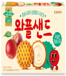 克丽安 苹果味夹心华夫饼干261g그라운 와플샌261g