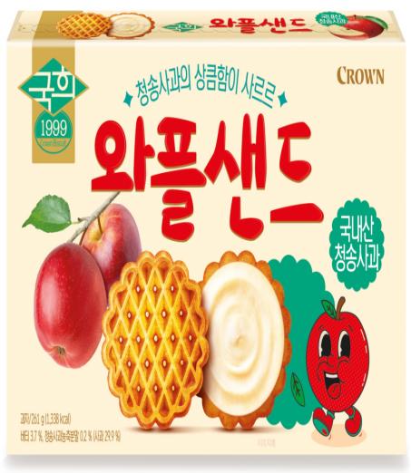 克丽安 苹果味夹心华夫饼干261g그라운 와플샌261g 商品图0