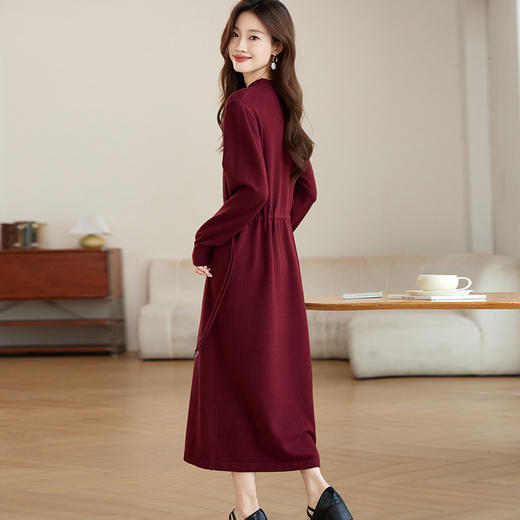 配大衣内搭长袖针织连衣裙秋冬中长款气质百搭收腰打底毛衣裙子CC&ML-9909 商品图3