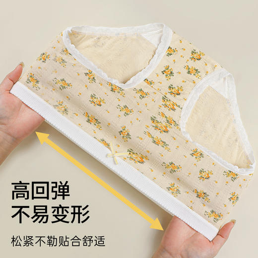 N3-【5条装】【7A抑菌纯棉裆】甜美小碎花蕾丝少女内裤高弹不勒不夹臀  仲夏白玉【青春系列】 商品图4