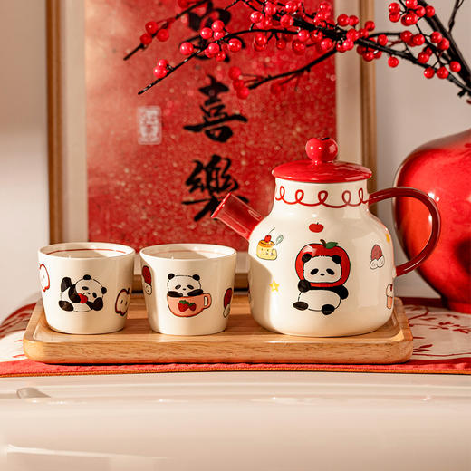 摩登主妇mototo熊猫茶壶套装2025新款杯子女乔迁结婚新年礼物茶具 商品图0