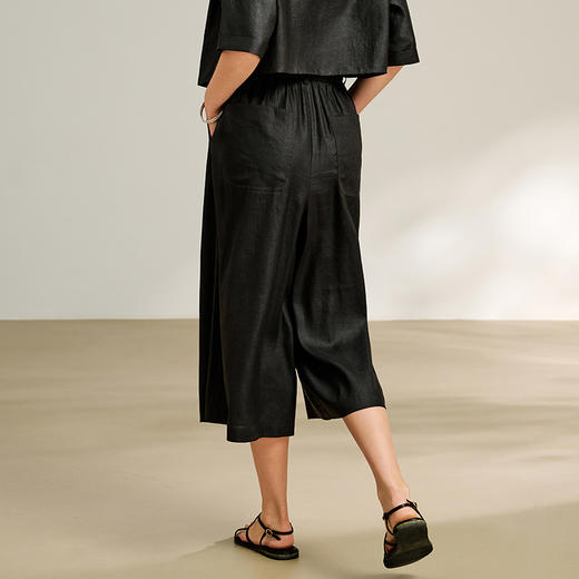 TANGY Collection/2025天意精品春季新品中国风女士莨绸7分裤 商品图2