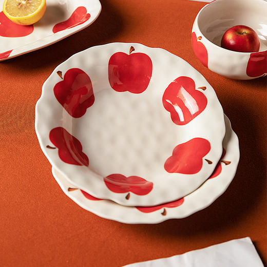 摩登主妇釉下彩苹果碗家用2025新年餐具碗碟餐盘子特别好看的饭碗 商品图2