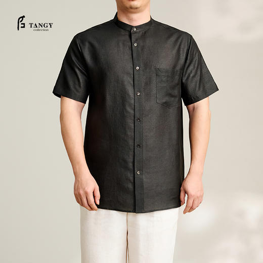 TANGY Collection/2025天意精品春季新品中国风男士莨绸衬衫 商品图0