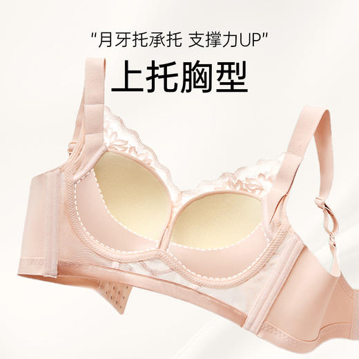 Z1-【B-C杯】【大胸显小】【轻薄透气洞洞杯】舒适聚拢不空杯收副乳无钢圈薄款内衣女士文胸  花影月慕 商品图5