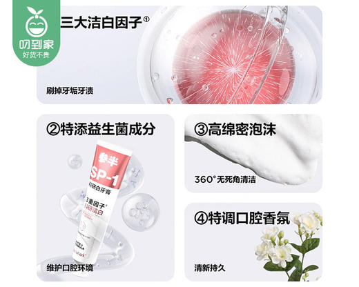 【预售-4月8日配送】【到手2支】参半SP-1牙膏组合/1份（科研白牙膏180g*1支+净清新牙膏180g*1支） 商品图2