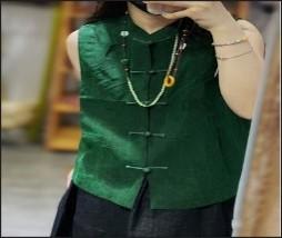 国风香云纱盘扣马甲